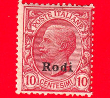 Nuovo - ITALIA - Colonie - Egeo - RODI - 1912 - Serie Ordinaria - Effigie Di Vittorio Emanuele III Tipo Leoni - 10 - Ägäis (Rodi)