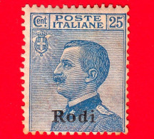 Nuovo - ITALIA - Colonie - Egeo - RODI - 1912 - Serie Ordinaria - Effigie Di Vittorio Emanuele III Tipo Michetti - 25 - Aegean (Rodi)