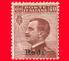 Nuovo - ITALIA - Colonie - Egeo - RODI - 1912 - Serie Ordinaria - Effigie Di Vittorio Emanuele III Tipo Michetti - 40 - Ägäis (Rodi)