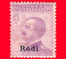 Nuovo - ITALIA - Colonie - Egeo - RODI - 1912 - Serie Ordinaria - Effigie Di Vittorio Emanuele III Tipo Michetti - 50 - Ägäis (Rodi)