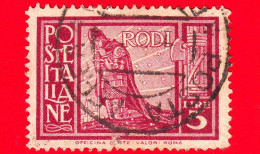 ITALIA - Colonie - Egeo - Rodi - 1929 - Pittorica Senza Filigrana - Cavaliere Inginocchiato E Gerusalemme  - 5 - Ägäis (Rodi)