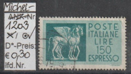 1966 - ITALIEN - SM (Eil) "Geflügelte Pferde" 150 L Dkl'blaugrün - O Gestempelt - S.Scan (it 1203o) - Correo Urgente/neumático