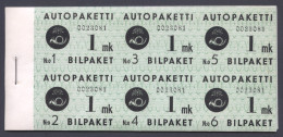 Finland, 1949, Autopaketti, Postcar Stamps, Booklet With 10 Panes Of 6 Stamps, MNH, Michel 1 - Pakjes Per Postbus