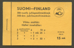 Finland, 1938, 300th Anniversary Of Finnish Post, Complete Booklet, MNH, Michel 213-218 - Booklets