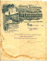 1923 - Lettre Commerciale Sté LEGRANDOIS (Vire) - PRODUITS ALIMENTAIRES -CHOCOLATS - DRAGEES -PATISSERIES - Lebensmittel