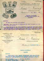 1922/26 -2 Lettres Commerciales De La Sté NAVES (Bordeaux) -CONSERVES A L'HUILE -SARDINES -FILETS DE MAQUEREAUX - Lebensmittel