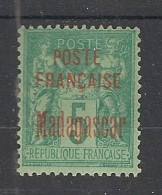 MADAGASCAR - 1895 - N°Yv. 14 - Type Sage 5c Vert - Neuf * / MHVF - Neufs