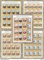 India 2003 Temple Architecture, Complete Set Of 5 Full / Complete Sheetlets, Monuments MNH Ex Rare - Hinduism