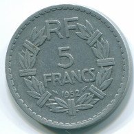 5 FRANCS 1952 FRANCE Coin KEY DATE Low Mintage #FR1014.89 - 5 Francs