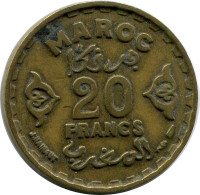 20 FRANCS 1951 MOROCCO Islamic Coin #AH633.3.U - Maroc