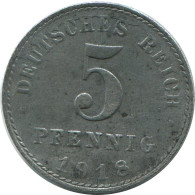 5 PFENNIG 1918 A GERMANY Coin #AD549.9.U - 5 Rentenpfennig & 5 Reichspfennig