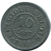 10 CENTIMES 1916 DUTCH Text BELGIEN BELGIUM Münze #BA411.D - 10 Cents