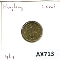 5 CENTS 1967 HONGKONG HONG KONG Münze #AX713.D - Hong Kong