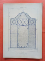 LES METAUX OUVRES 1884 LITHO FER FONTE CUIVRE ZINC " VOLIERE M M MALEZIEUX ET VILFORT A SAINT QUENTIN " 1 PLANCHE - Architecture