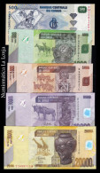 Congo República Democrática Set 5 Banknotes 500 1000 5000 10000 20000 Francs 2022 (2023) Pick 96e-104 New Sc Unc - République Démocratique Du Congo & Zaïre