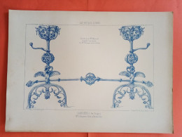 LES METAUX OUVRES 1884 LITHO FER FONTE CUIVRE ZINC " LANDIERS EXECUTEE POUR Mr MAZUREL A BRUXELLES " 1 PLANCHE - Architecture