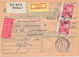 32212# SUEDE EXPRESS UTDELNING EXPRES URGENT PAKET GÖTEBORG 1970 STOCKHOLM SWEDEN SVERIGE - Storia Postale