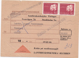 32213# SUEDE POSTFÖRSKOTT 1966 STOCKHOLM TAGARP SWEDEN SVERIGE - Briefe U. Dokumente