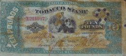 United States 10 Pounds Tobacco Stamp Internal Revenue 1879 Perfin Perforé Lochung (2 Scans) - Stati Uniti