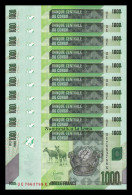 Congo República Democrática Lot 10 Banknotes 1000 Francs 2022 Pick 101 New Sc Unc - Demokratische Republik Kongo & Zaire