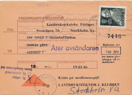 32224# SUEDE POSTFÖRSKOTT 1966 STOCKHOLM LIDINGÖ SWEDEN SVERIGE - Covers & Documents