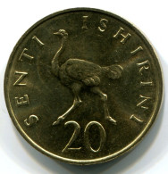 20 SENTI 1981 TANZANIA UNC Ostrich Moneda #W11256.E - Tanzania