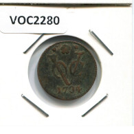 1734 HOLLAND VOC DUIT INDES NÉERLANDAIS NETHERLANDS NEW YORK COLONIAL PENNY #VOC2280.7.F - Nederlands-Indië