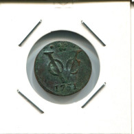 1751 HOLLAND VOC DUIT IINDES NÉERLANDAIS NETHERLANDS NEW YORK COLONIAL PENNY #VOC2679.7.F - Nederlands-Indië