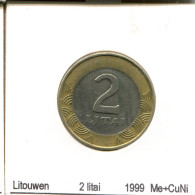 2 LITAI 1999 LITUANIE LITHUANIA BIMETALLIC Pièce #AS698.F - Litauen