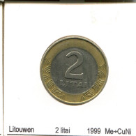 2 LITAI 1999 LITUANIE LITHUANIA BIMETALLIC Pièce #AS698.F - Lithuania