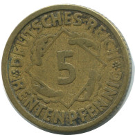 5 REINTENPFENNIG 1924 A ALLEMAGNE Pièce GERMANY #AD823.9.F - 5 Rentenpfennig & 5 Reichspfennig