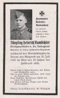 SOLDAT ALLEMAND AVIS DE DECES 1943 - Obituary Notices