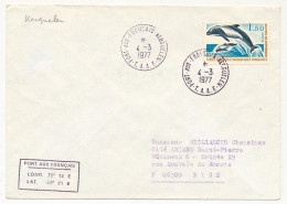 TAAF - Env. Aff 1,50 Dauphin De Commerson, Obl Port Aux Français Kerguelen 4/3/1977 - Cartas & Documentos