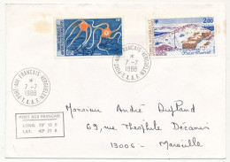 TAAF - Env. Aff 2,00 Base Marret + 0,50 Ophiures, Obl Port Aux Français Kerguelen 7/7/1988 - Storia Postale