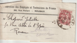 France 2c Blanc Sur Bande Pour Journaux Fédération Des Employés Roubaix - 1900-29 Blanc