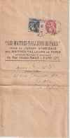 France 1c + 2c Blanc Sur Bande Pour Journaux Maitres Tailleurs Paris - 1900-29 Blanc