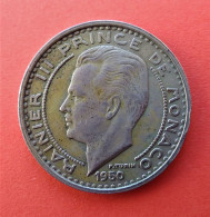 - MONACO - Rainier III Prince De Monaco - 100 Francs. 1950 - - 1949-1956 Oude Frank