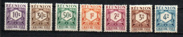 Col33 Colonie Réunion Taxe N° 26 à 32 Neuf X MH Cote : 4,75 € - Timbres-taxe