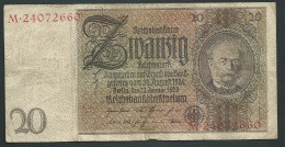 DEUTSCHES REICH 20 REICHSMARK 22.01.1929 LETTER E SERIE   M.24072660  - LAURA 4108 - 20 Reichsmark