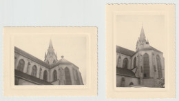 68 - CERNAY - LOT DE 2 PHOTOS - Eglise Et Nid De Cigogne En 1956 - Taille 8x11cm - Haut Rhin - Cernay