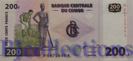 CONGO DEMOCRATIC REPUBLIC 200 FRANCS 2000 PICK 95 UNC - République Démocratique Du Congo & Zaïre
