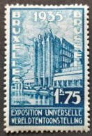BELGIQUE / YT 389 / PALAIS VILLE DE BRUXELLES - ARCHITECTURE - MONUMENT / NEUF ** / MNH - 1935 – Bruxelles (Belgique)