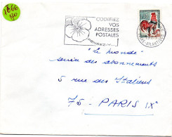 LOIRE (avec Tiret) ATLANTIQUE - Dépt N° 44 = NANTES GARE 1965 = FLAMME NON Codée =  SECAP Multiple ' PENSEZ + CODIFIEZ' - Postleitzahl