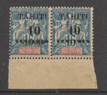 TAHITI - 1903 - N°Yv. 33Ad - Type Groupe 10c Sur 15c Bleu - Type I Et Type II Se Tenant - Neuf Luxe ** / MNH - Neufs