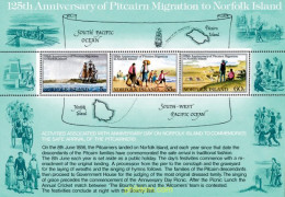 104208 MNH NORFOLK 1981 125 ANIVERSARIO DE LA EMIGRACION DE LA ISLA PITCAIRN A NORFOLK - Chevaux