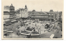 BRUXELLES PLACE ROGIER GARE DU NORD ANIMATION 8 TRAMWAYS BRUSSEL NOORDSTATION - Chemins De Fer, Gares