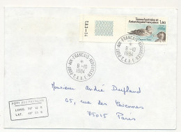 TAAF - Env. Aff 1,80 Canard D'Eaton, Obl Port Aux Français Kerguelen 9/10/1984 - Storia Postale