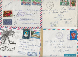 POLYNESIE FRANCAISE - LOT DE 4 LETTRES 1961 A 1980 --BEAUX AFFRANCHISSEMENTS - Colecciones & Series