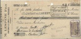 LETTRE DE CHANGE - BOIS ET MATERIAUX -M. LESPINE FILS -FONTENAY- LE -COMTE  ET POUZAUGES -VENDEE-1927 - Letras De Cambio