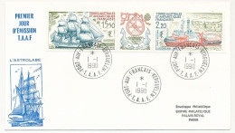 TAAF - Env. FDC Aff 2,20 + 15,50 L'Astrolabe, Obl Port Aux Français Kerguelen 1/1/1990 - Covers & Documents